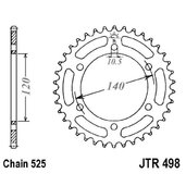 Reťazová rozeta JT JTR 498-44 44T, 525